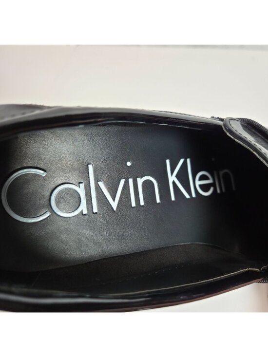 Calvin Klein Mens Black Patent Tuxedo Slip-On Loafers Bernard Style Size 9M main image 10